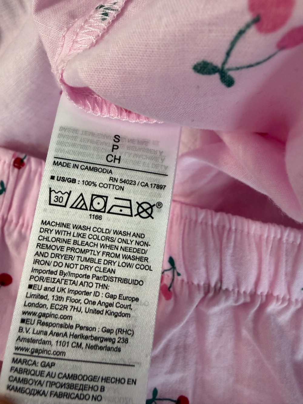 Gap Factory Poplin Cherry Print Pajama Pants Women’s Size Small - Picture 4 of 6